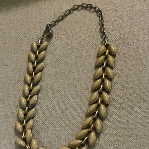 Vintage Chic Gold and Cream Leaf Necklace